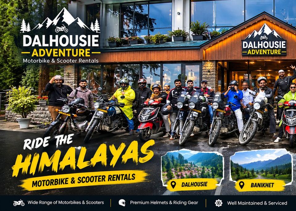 Riders with their bikes outside the Dalhousie Adventure office